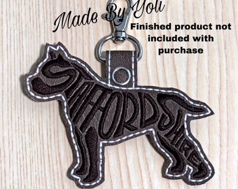 Embroidery Design Digitized Staffordshire Text Fill Keychain 4 x 4