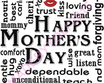 Embroidery Design Digitized MOTHER DAY SUBWAY