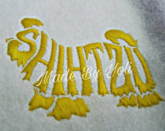 Embroidery Design Digitized Shih Tzu Text Fil 4 x 4