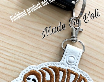 Embroidery Design Digitized Sharpei Text Fill Keychain 4 x 4