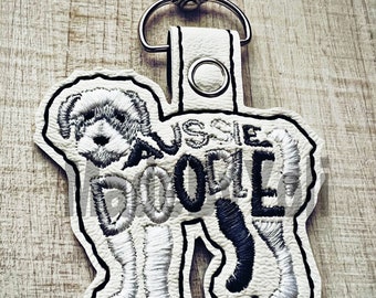 Embroidery Design Digitized Aussie Doodle Keychain 4 x 4