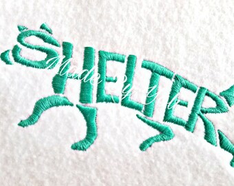 Embroidery Design Digitized Shelter Text Fill 4 x 4