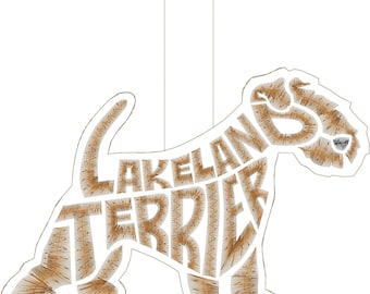 Embroidery Design Digitized Lakeland Terrier Text Fill Keychain 4 x 4
