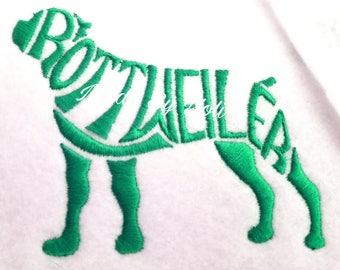 Embroidery Design Digitized Rottweiler Text Fill 4 x 4