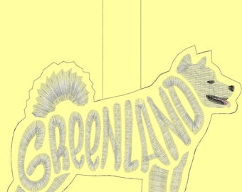 Greenland Dog Keychain 4x4 2024 Embroidery Design Digitized