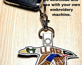 Embroidery Design Digitized Mallard Duck 4 x 4 Keychain