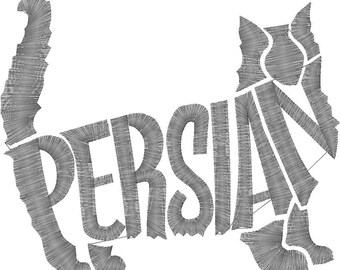 Embroidery Design Digitized Persian Cat 4 x 4