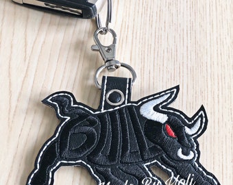 Embroidery Design Digitized Bull Keychain 4 x 4