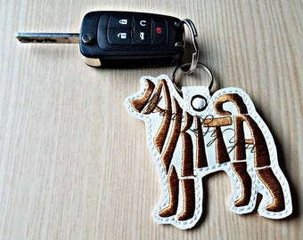 Akita Text Fill Keychain 4 x 4 Etsy Download Embroidery Design Digitized