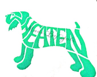 Embroidery Design Digitized Wheaten Text Fill  5 x 7