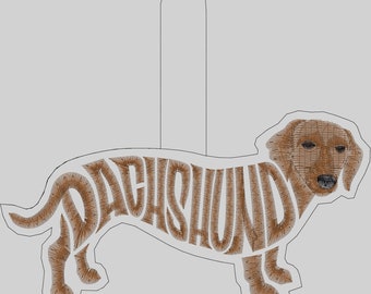 Embroidery Design Digitized Dachshund Keychain 4 x 4 03