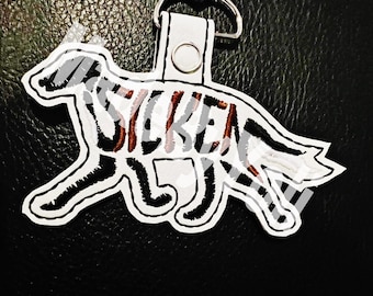 Embroidery Design Digitized Silken Winehound Keychain 4 x 4