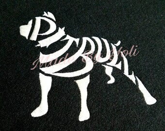 Embroidery Design Digitized  Pit Bull Text Fill 5 x 7