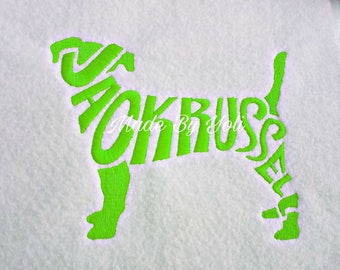 Embroidery Design Digitized Jack Russell Text Fill 5 x 7