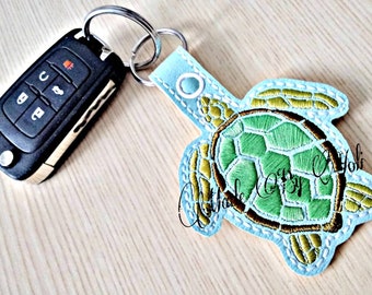 Embroidery Design Digitized Sea Turtle Keychain 4 x 4