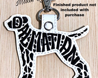 Embroidery Design Digitized Dalmatian Text Fill Keychain 4 x 4