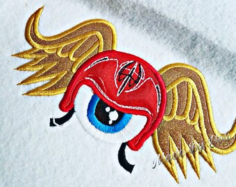Embroidery Design Digitized Helmet Eyeball Applique 5 x 7
