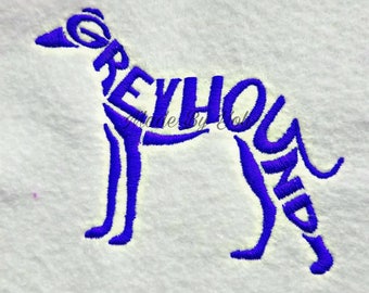 Embroidery Design Digitized Greyhound Text Fill 5 x 7