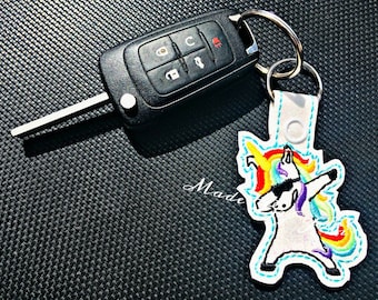 Embroidery Design Digitized Unicorn Dab Keychain 4 x 4