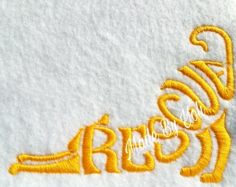 Embroidery Design Digitized Rescue Cat Text Fill  4 x 4
