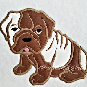Diseño de bordado Bulldog digitalizado 5 x 7 Apliques