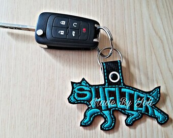 Embroidery Design Digitized Shelter Text Fill Keychain 4 x 4