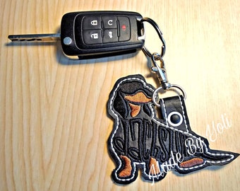 Dachshund Text Keychain