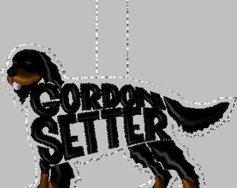 Embroidery Design Digitized Gordon Setter Version 2 Keychain 4 x 4