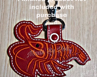 Embroidery Design Digitized Shrimp Keychain 4 x 4