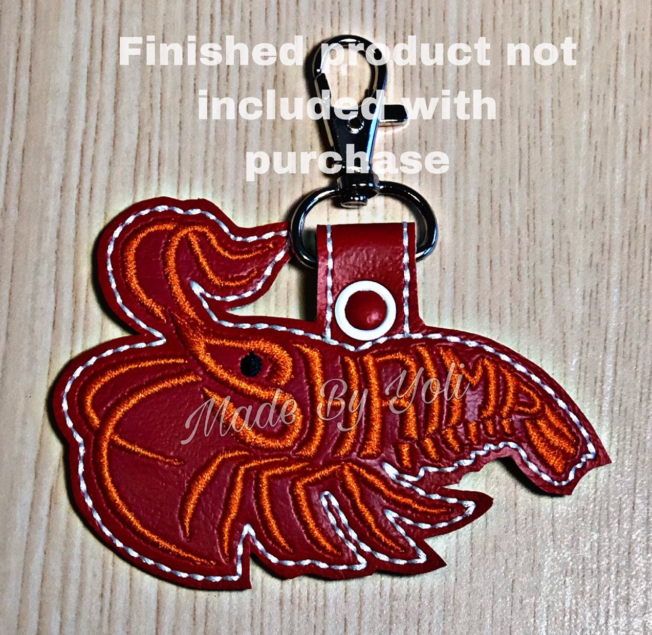 Embroidery Design Digitized Shrimp Keychain 4 x 4
