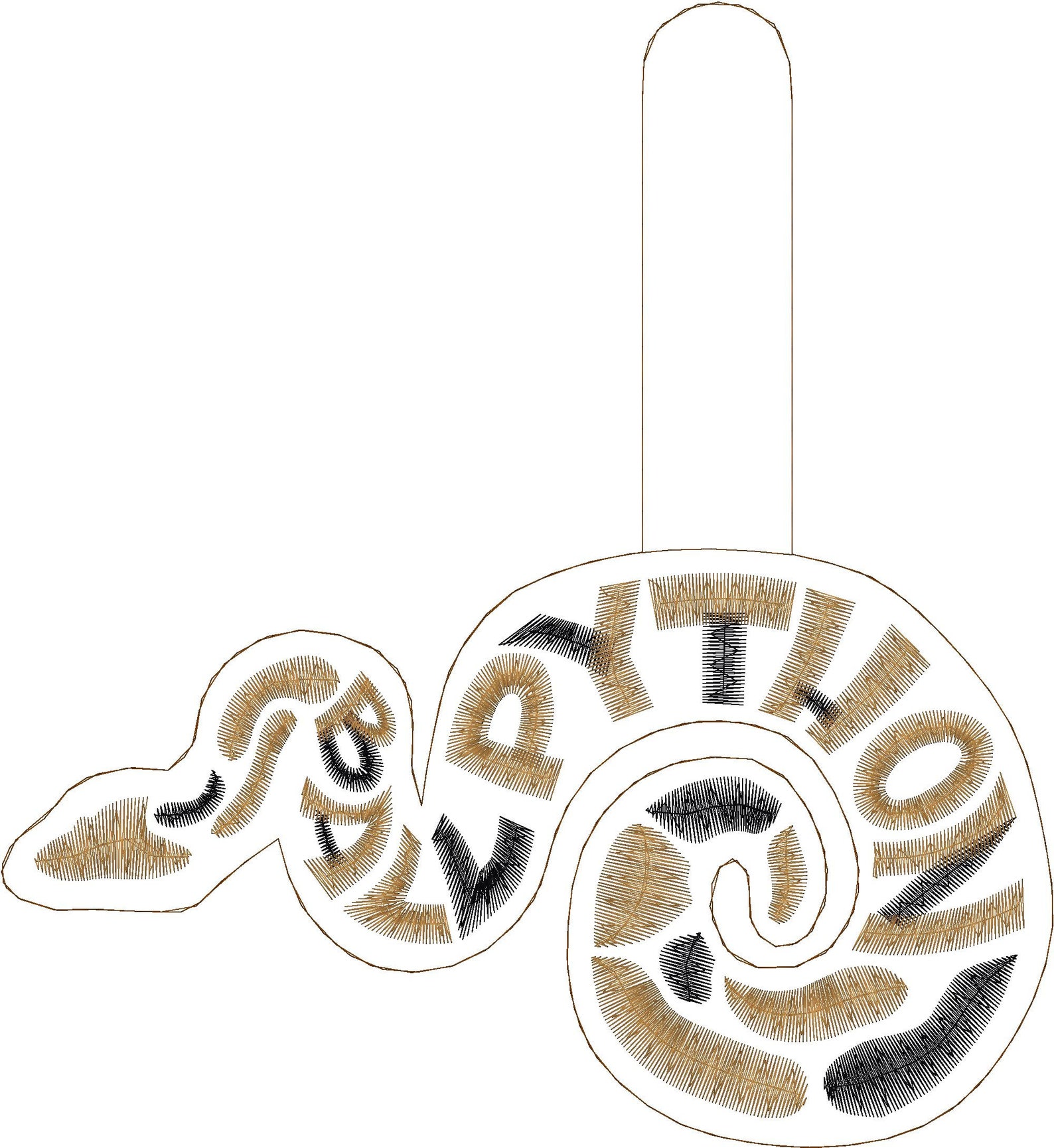 Embroidery Design Digitized Ball Python Keychain 4 X 4 - Etsy