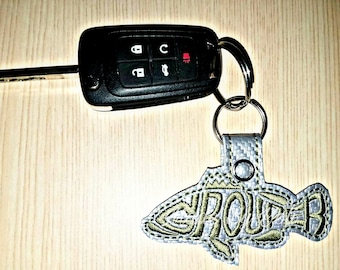 Embroidery Design Digitized Grouper Keychain 4 x 4