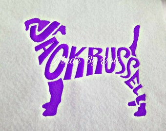 Embroidery Design Digitized Jack Russell Text Fill 4 x 4