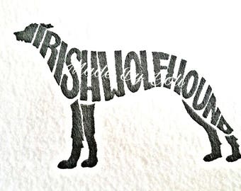 Embroidery Design Digitized Irish Wolfhoundr Dog 5 x 7
