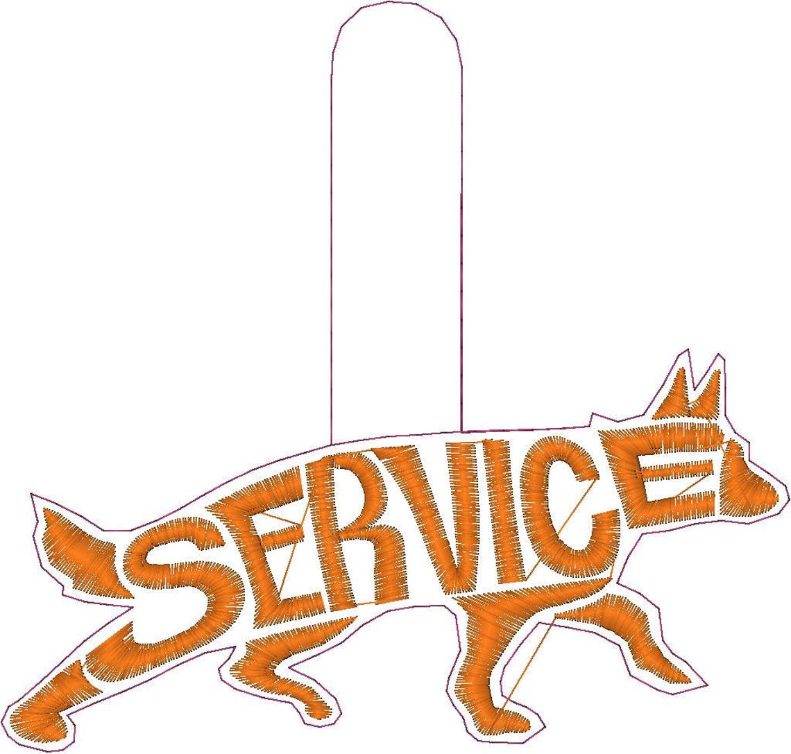 Embroidery Design Digitized Service Dog Text Fill Keychain 4 X 4 - Etsy