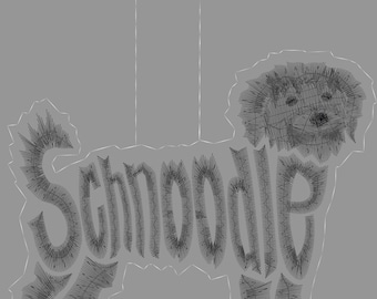 Embroidery Design Digitized 2023 Schnoodle Keychain 4 x 4