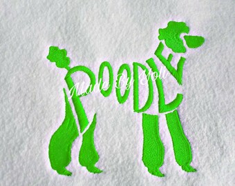 Embroidery Design Digitized Poodle Text Fill 5 x 7