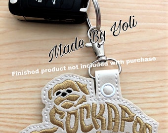 Embroidery Design Digitized Cockapoo Text Fill Keychain 4 x 4