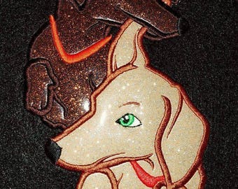 Embroidery Design Digitized Dachshund  Double Love 4 x 4