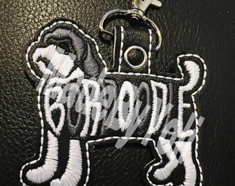 Embroidery Design Digitized Bordoodle 2 color Text Fill Keychain 4 x 4