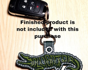 Embroidery Design Digitized Alligator 4 x 4 Keychain