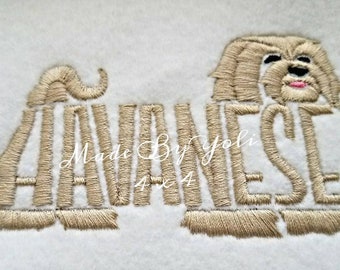 Embroidery Design Digitized Havanese Text Fill   3 x 3