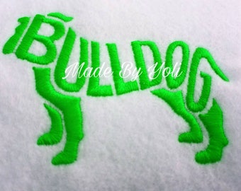 Embroidery Design Digitized Bulldog Text Fill 4 x 4