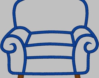 Embroidery Design Digitized Chair Applique 5 x 7