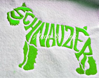 Embroidery Design Digitized Schnauzer Text Fill 5 x 7