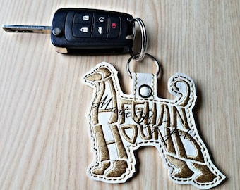 Afghan Hound Keychain 4 x 4 Etsy Download Embroidery Design Digitized