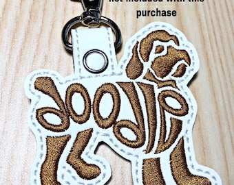 Embroidery Design Digitized Doodle Text Fill Keychain 4 x 4