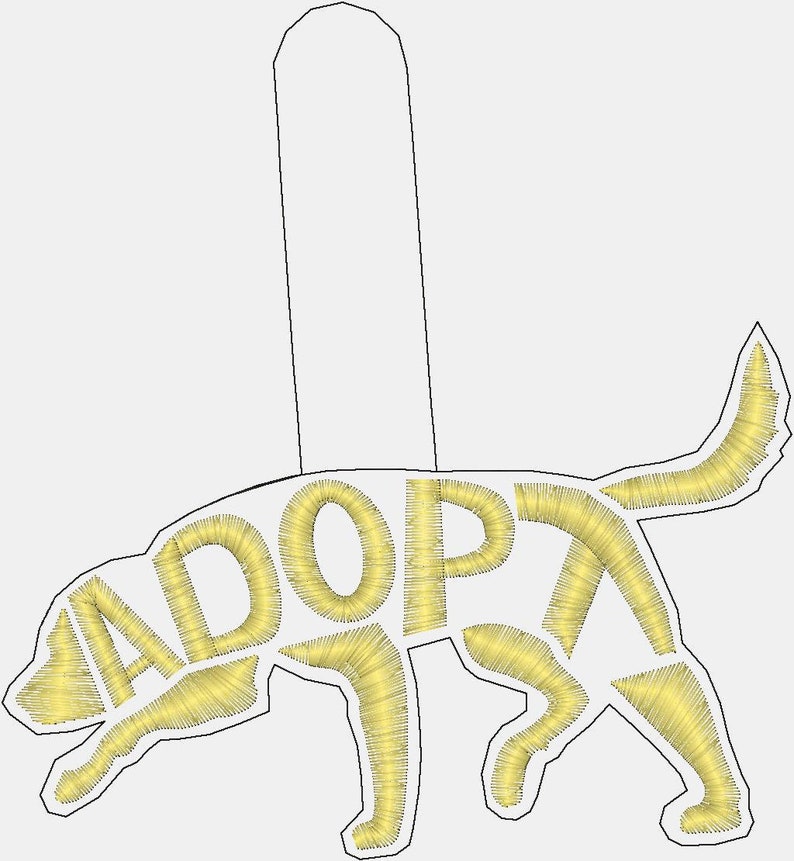 Embroidery Design Digitized Labrador Adopttext Fill Keychain 4 Etsy