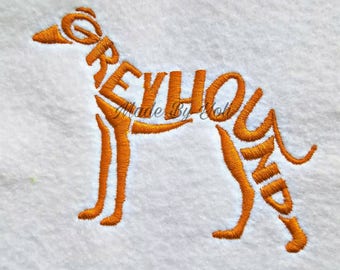 Embroidery Design Digitized Greyhound Text Fill 4 x 4