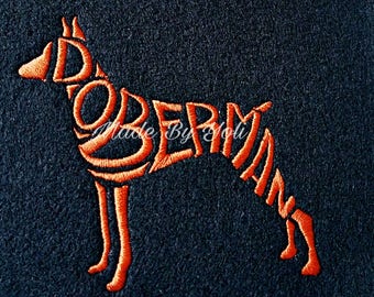 Embroidery Design Digitized  Doberman Text Fill 4 x 4